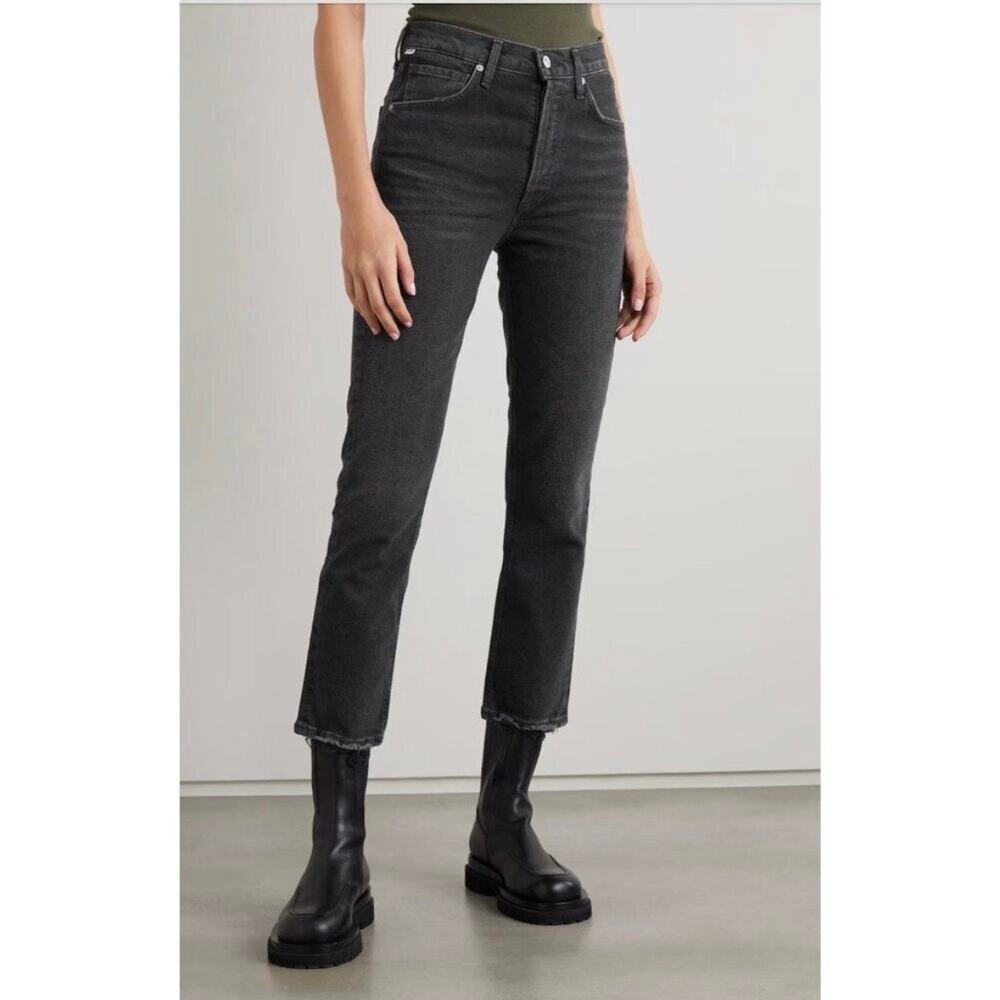 Citizens of Humanity Jolene size 27 Straight Gray Black Jeans